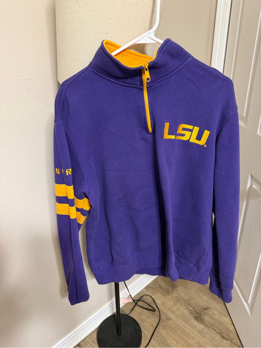 LSU Purple & Gold Quarter-Zip Fleece Pullover